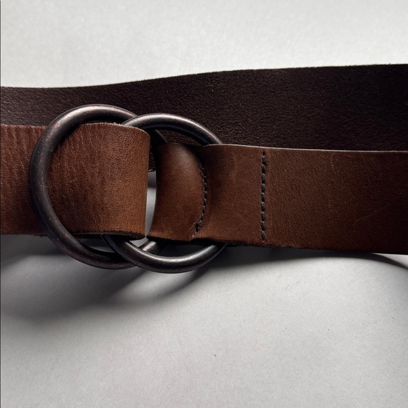 GAP Accessories - VTG GAP Leather Double Circle Slip Belt Womens M Brown distressed Y2K Western